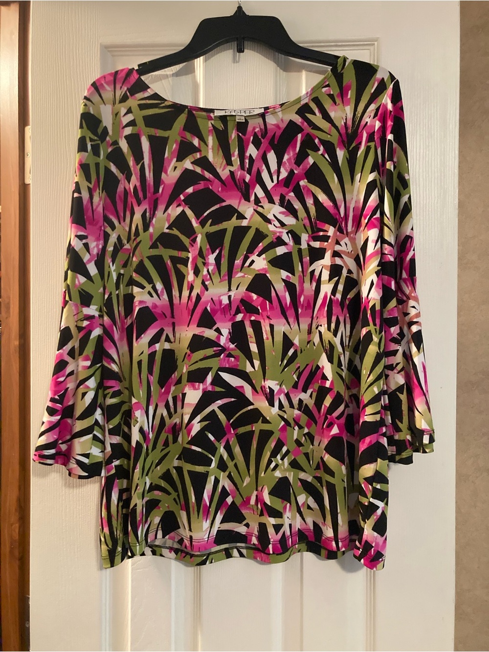 Kasper Pink, Olive & Black Tropical-Print 2-pc skirt set